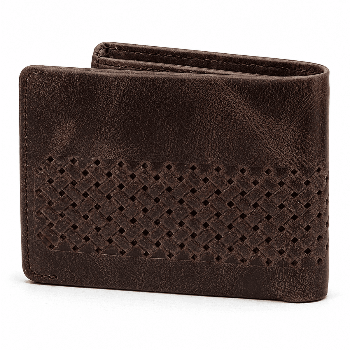 Buy Brown Leather Wallet for Men | Premium Woven Bifold Wallet