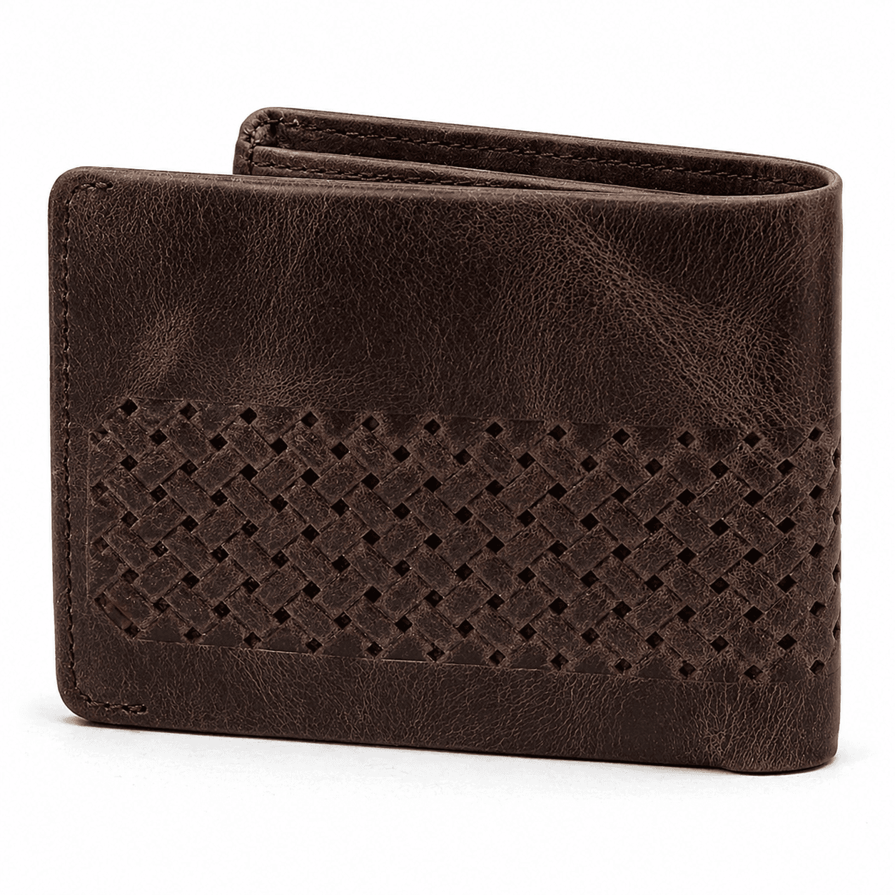 Buy Brown Leather Wallet for Men | Premium Woven Bifold Wallet