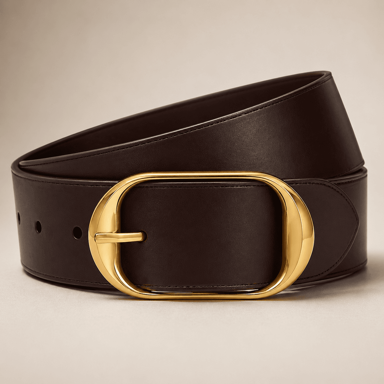 Buy Women’s Brown Belt with Gold Buckle | Stylish Waist Belt
